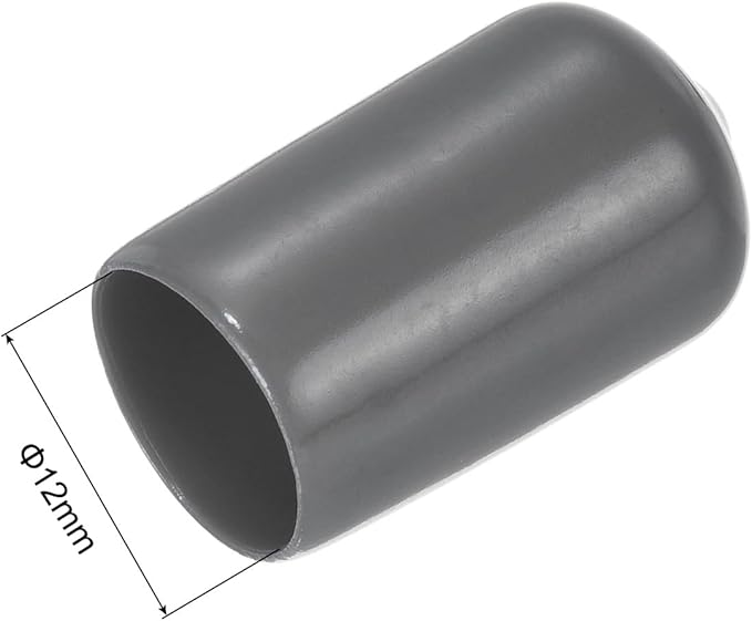 uxcell 20pcs Rubber End Caps 12mm(1/2") ID Vinyl PVC Round Tube Bolt Cap Cover Screw Thread Protectors Dark Grey