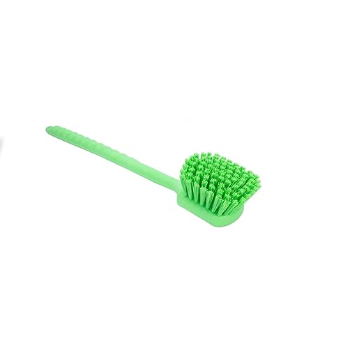 SPARTA 40501EC75 Plastic Large Scrub Brush, Kitchen Brush, Utility Brush With Long Handle For Cleaning, 20 Inches, Lime