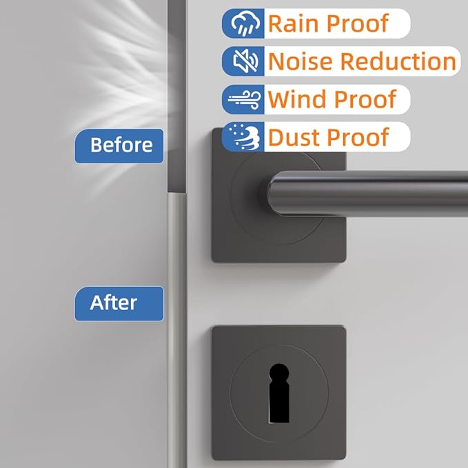 Wedge-Shape Window Weather Stripping Door Frame Seal Strip 196” White,Upgrade Black Foam,Soundproofing,Draft Stopper,Winter Insulation,Noise Blocker, Gap Filler for Exterior Front Door Side