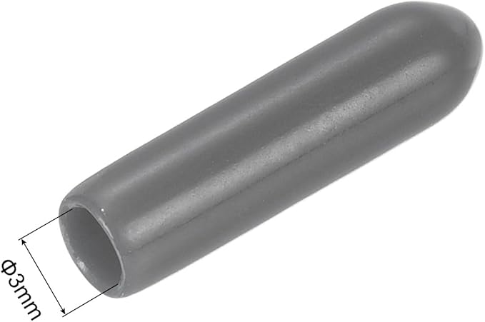 uxcell 20pcs Rubber End Caps 3mm(1/8") ID Vinyl PVC Round Tube Bolt Cap Cover Screw Thread Protectors Dark Grey
