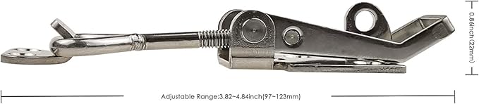 Adjustable Latch Buckle Cabinet Boxes Lever Handle Toggle Catch Latch Lock,Silver,Adjustable Range:97-123mm,2 Pcs