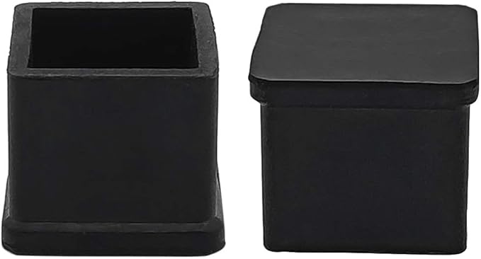 Flyshop Heavy Duty Non-Slip Rubber Leg Tips Square Chair Leg Floor Protectors 20mm x 20mm (13/16" x 13/16") 20pcs Black