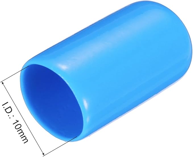 uxcell 20pcs Rubber End Caps 10mm(3/8") ID Vinyl PVC Round Tube Bolt Cap Cover Screw Thread Protectors,Light Blue