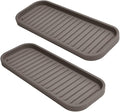 Gosmol Silicone Sponge Holder Kitchen Sink Organizer Tray Dish Caddy Soap Dispenser, Scrubber Spoon Holder,Dishwashing Accessories 2 Pack (Brown)