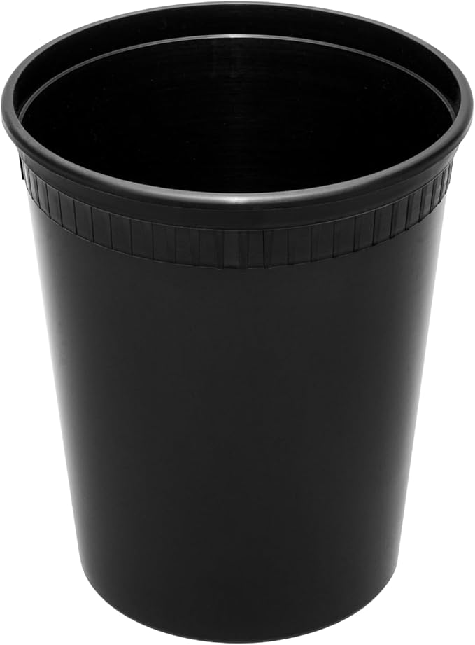 Karat [32oz - 240 ct Black PP Injection Molded Round Deli Containers with Lids (FP-IMDC32-PPB)