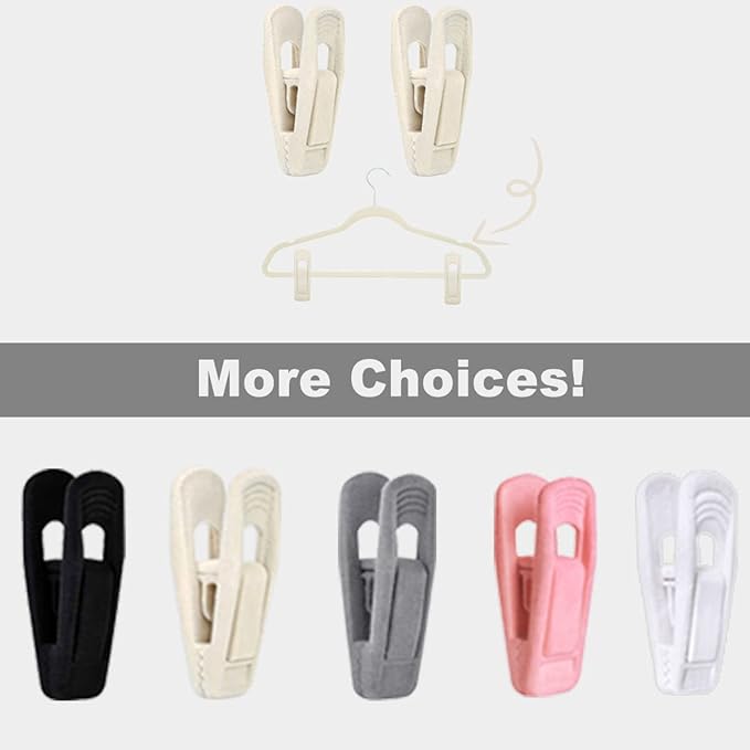 Beige Velvet Hangers (50-Pack), Non-Slip Velvet Clips for Skirts, Suits