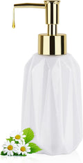 Natheeph Dish Soap Dispenser, Hand Soap Dispenser Ceramic Bottle, Refillable Liquid Great for Kitchen Dish Soap, Hand Soap, Essential Oil & Lotion (New White)