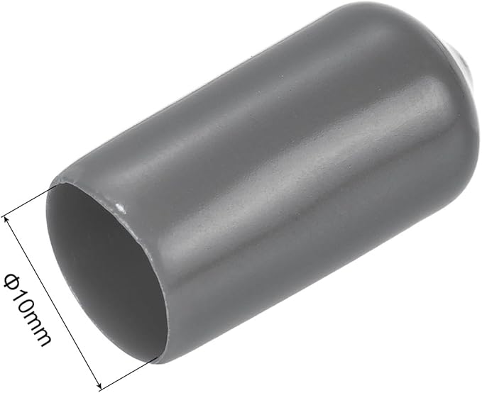 uxcell 20pcs Rubber End Caps 10mm(3/8") ID Vinyl PVC Round Tube Bolt Cap Cover Screw Thread Protectors Dark Grey