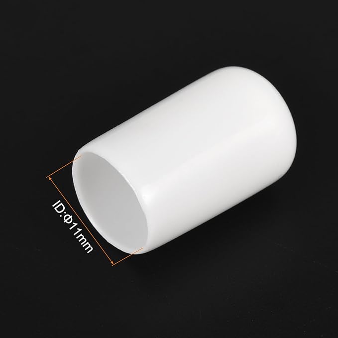 uxcell 20pcs Rubber End Caps 11mm ID Vinyl Round End Cap Cover Screw Thread Protectors White