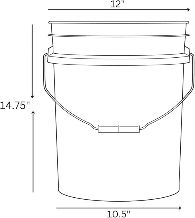 House Naturals 5 Gallon Pink Food Grade Bucket Pail with Air Tight screw on Lid (Pack of 2) Made in USA buckets
