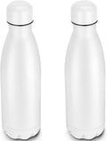 25oz Cola-Bottle Shaped Stainless Steel Leak-proof Water Bottle,Double Wall Vacuum Insulated Metal,Travel Mug For Sports Indoors & Outdoors,BPA-Free School Kids Flasks,White(2 Pack)