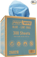 Lauco Prep Wipe Lint-Free Towels – Heavy Duty Cloths for Household & Industrial Use, Disposable Rags, Nonwoven Wipes, 300-Pack, 9" x 17" (Blue)