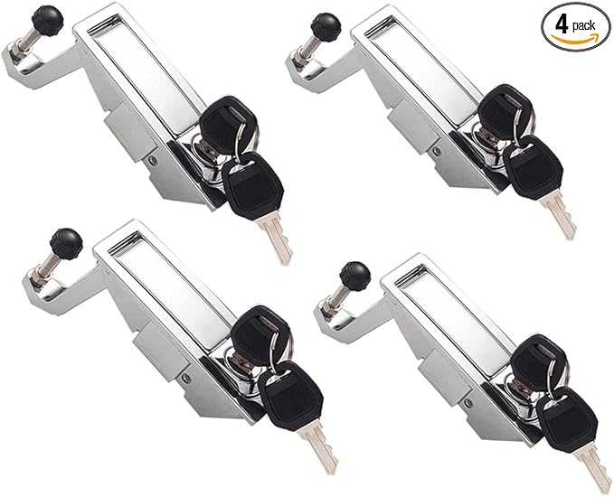 4Pcs Compression Latch Lock Trigger Latch Lock Zinc Alloy Adjustable Lever Hand Operated Compression Latches Flush Mount Silver