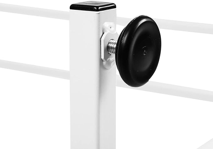 MyGift White Stainless Steel Freestanding Garment Rack, Heavy Duty Double Rod Clothes Rack Clothing Hanger Stand with Storage Display Shelf