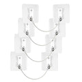 Furniture Anchors 4 Pairs No Drill Heavy Duty Anchors Fridge Lock Adjustable Self-Adhesive Safety Anti Tip Straps for Baby Proofing 220lbs Tension Earthquake Resistant Metal Straps Prevent Falling