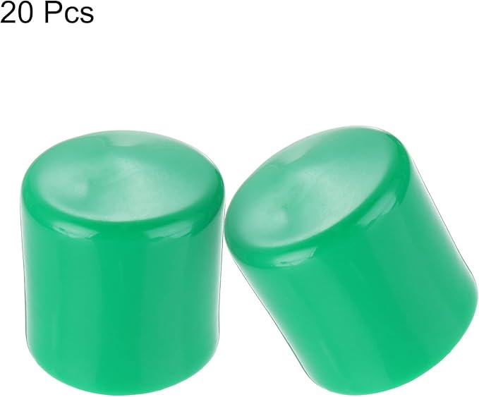 uxcell 20pcs Rubber End Caps 41mm(1 5/8") ID Vinyl PVC Round Tube Bolt Cap Cover Screw Thread Protectors Dark Green
