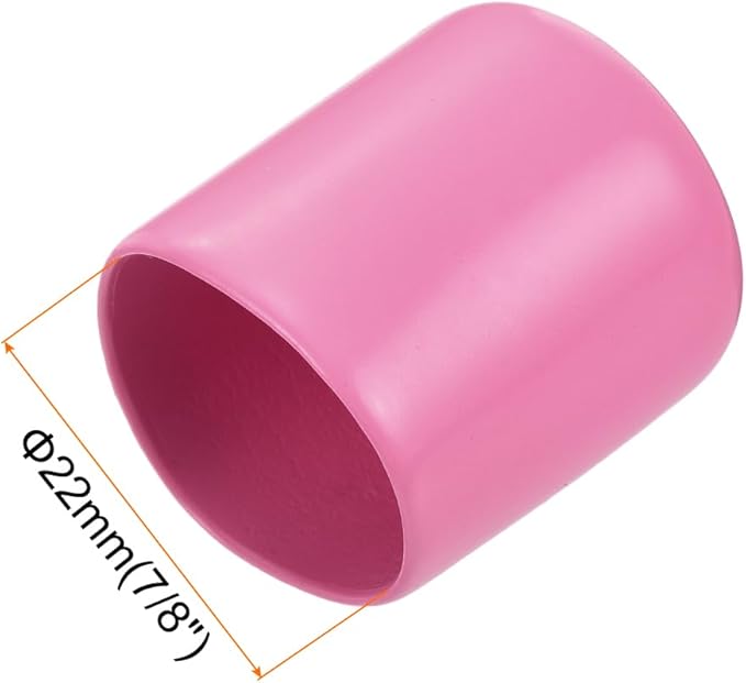 uxcell 20pcs Rubber End Caps 22mm(7/8 inch) ID Vinyl PVC Round Tube Bolt Cap Cover Screw Thread Protectors Pink