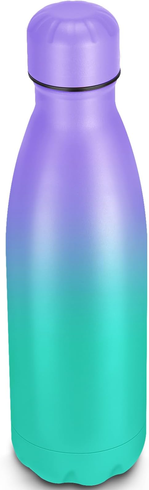 25oz Cola-Bottle Shaped Stainless Steel Leak-proof Water Bottle,Double Wall Vacuum Insulated Metal,Travel Mug For Sports Indoors & Outdoors,BPA-Free Kids Flasks,Purple Green(1 Pack)