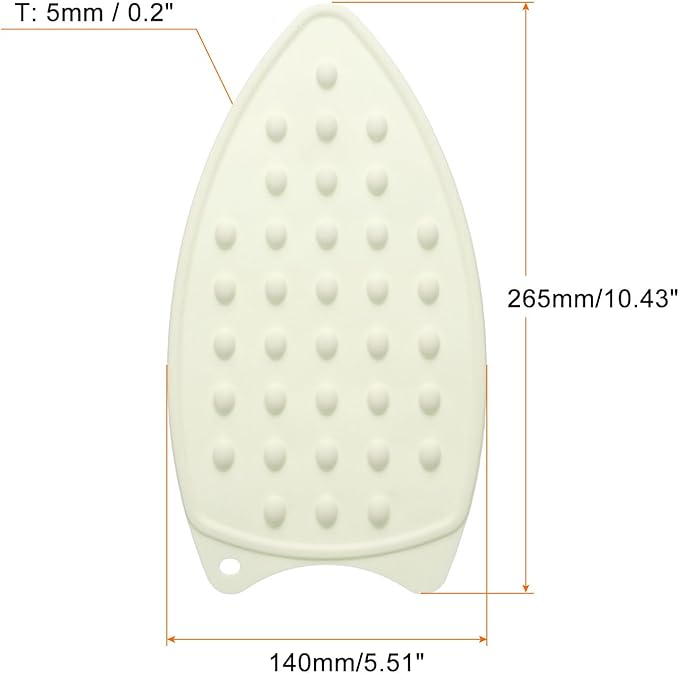 HARFINGTON Silicone Iron Rest Pad, Multipurpose Iron Hot Resistant Mat Iron Rest Plate for Ironing Board Hot Heat Resistant Steam Compact Mat, Cream