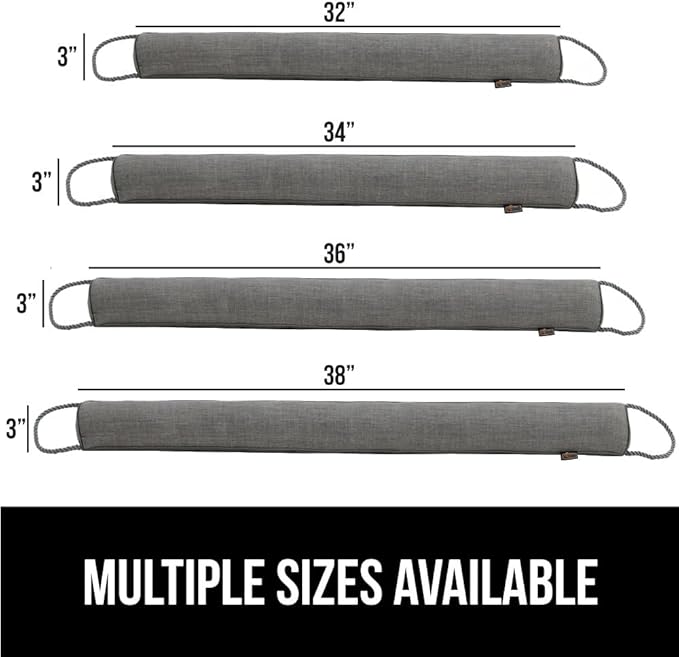 GORILLA GRIP Door Draft Stopper for Bottom of Doors, Weather Stripping Seal Blocks Hot Air, Noise, Bugs, Keeps Cold AC in, Sound Proofing Easy Install Gap Filler, Home Essentials, 38 Inch 2 Pack, Gray