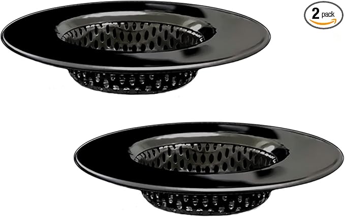 1.75" Bathtub Drain Strainers, Shower Drain Hair Catchers, Stainless Steel Drain Filter Cover for Bathroom Laundry Floor Drain, Fit for 1.75"-3.0" Drain Hole Black