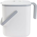 BLUE GINKGO Kitchen Compost Bin [5L / 1.32 GAL] – Filter-Free, Odor-Tight Countertop Food Waste Pail with Handles (Made in Korea, White)