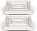 2 Pack Diatomite Soap Trays, Fast Drying Stone Soap Dishes, Natural Diatomaceous Earth Soap Holders, Quick-Dry Rectangular Soap Savers for Bath & Kitchen, White