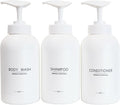 Frosted Pearl White Shampoo and Conditioner Bottles, Refillable Apothecary Dispenser Pump for Shampoo, Sanitizer, Lotion, Oil, Shower Soap, Hand Soap, Dish Soap (3, 500ml)