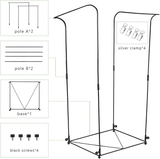 2 Pack Trash Bag Holder, Metal Garbage Bag Holder, 30-45 Gallon Portable Trash Bag Holder Stand, Multi-use Leaf Bag Holder for Yard, Camping, Garden, Lawn