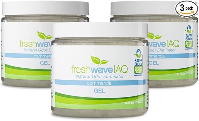 Fresh Wave IAQ Commercial Odor Eliminating Gel, 16 Fl. Oz. | Pack of 3 | Odor Absorbers for Home | Safer Odor Relief | Natural Plant-Based Odor Eliminator | Replace Every 15-60 Days