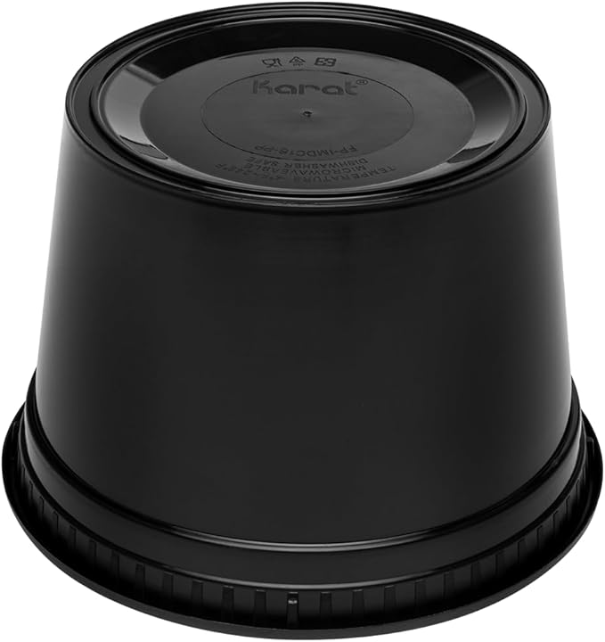 Karat [16oz - 240 ct Black PP Injection Molded Round Deli Containers with Lids (FP-IMDC16-PPB)