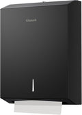 Paper Towels Dispenser Wall Mounted with Key Lock, Multifold C Fold Trifold Hand Towel Dispenser, Stainless Steel Tissue Holder Large Capacity Elegant for Bathroom Commercial, Black