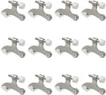 12 Pack Hinge Pin Brushed Nickel Door Stopper, Adjustable Heavy Duty Hinge Pin Door Stop with Rubber Bumper Tips