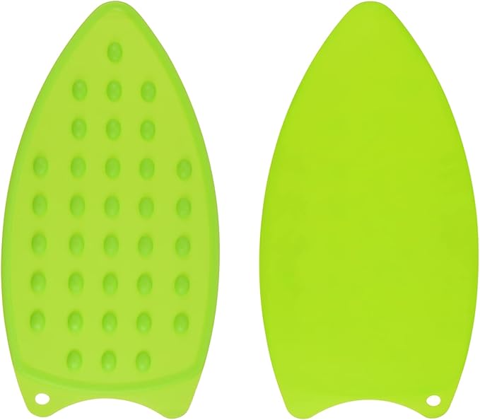 HARFINGTON 2pcs Silicone Iron Rest Pad, Multipurpose Iron Hot Resistant Mat Iron Rest Plate for Ironing Board Hot Heat Resistant Steam Compact Mat, Green