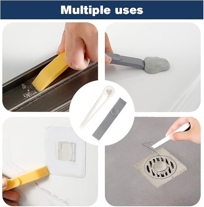 3 in 1 Groove Cleaning Brush, 2025 New Multifunction Window Track Cleaner Brush, Hanging Hard Bristle Cleaner Brushes for Kitchen (Grey and Orange)