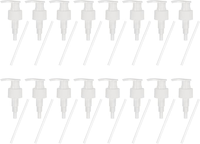 uxcell 16 Pcs Soap Dispenser Pump Heads Soap Dispensers Top Pumps Replacement Switch Pumphead for Standard 24/420 Neck Size Lotion Shampoo Bottle, White