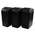 4.5 Gallon Swing Top Trash Bin, Plastic Garbage Can with Lid, Black, 3 Pack