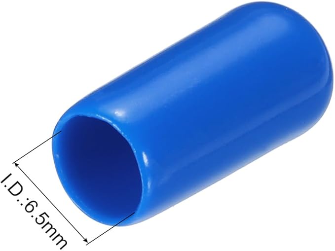 uxcell 20pcs Rubber End Caps 6.5mm ID Vinyl PVC Round Tube Bolt Cap Cover Screw Thread Protectors Blue
