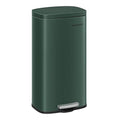 SONGMICS Trash Can with Lid, 8 Gallon Garbage Can, Stainless Steel Small Waste Bin with Step Pedal and Inner Bucket, Soft Close, Kitchen, Retro Green ULTB003C01