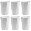 12L Trash Can Wastebasket Plastic Trash Bin Garbage Container Rubbish Can Paper Basket Office Organizer for Bedroom Home Office, 6 White