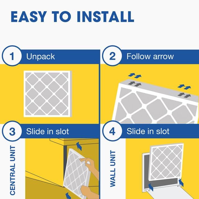 Aerostar 17 1/2x23 1/2x1 MERV 13 Pleated Air Filter, AC Furnace Air Filter, 6 Pack (Actual Size: 17 1/2" x 23 1/2" x 1")