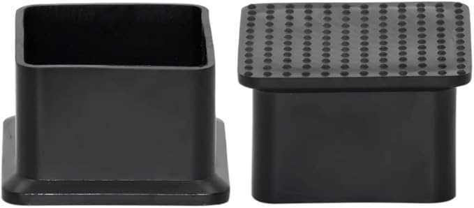 Flyshop Flexible Anti-Scratch PVC Patio Chair Table Leg Caps Tips Floor Protectors Square Furniture Covers, 20pcs, Black, 38 mm x 38 mm, 1-1/2" x 1-1/2"