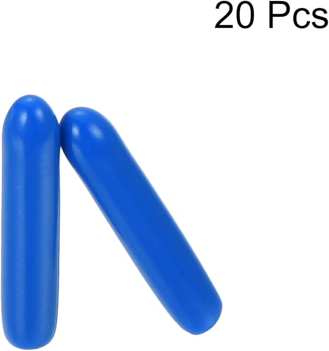 uxcell 20pcs Rubber End Caps 2.5mm ID Vinyl PVC Round Tube Bolt Cap Cover Screw Thread Protectors Blue