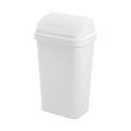 Sterilite 4-Pack Swing Top Wastebasket, Sleek Square Profile Trash Can, 13 Gallon, White - Modern Garbage Bin for Kitchen, Bathroom, Garage and Workspace, Fits 13 Gal Liners