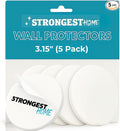 Strongest Home Wall & Door Handle Stopper 3.15" Set 5 Pieces of White Rubber Door Knob Round Wall Shield Cushion, Quiet Wall Protector for Door Handle, Guard Door Bumper Wall - Self Adhesive