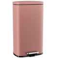 Arlopu 8/13.2 Gallon Step Trash Can, Stainless Steel Garbage Bin, Soft-Close Rubbish Bin with Removable Plastic Inner Bucket, Fingerprint-Proof, Lid Dustbin, Suit for Kitchen Home (Pink, 30L)