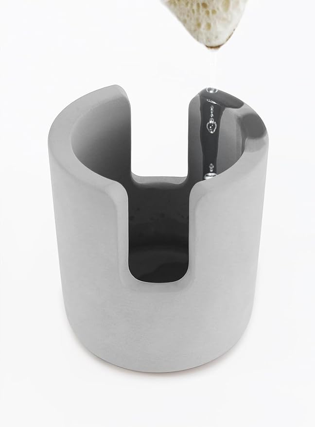 Diatomite Stone Sponge Holder, Quick Dry Dish Sponge Stand for Countertop, Fast Dry Diatomaceous Earth Sponge Holder for Kitchen Sponge, Gray