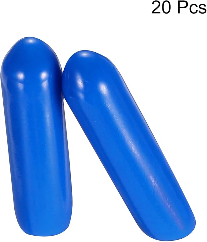 uxcell 20pcs Rubber End Caps 3mm(1/8") ID Vinyl PVC Round Tube Bolt Cap Cover Screw Thread Protectors Blue