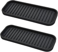 Silicone Sponge Holder Kitchen Sink Organizer Tray Dish Caddy Soap Dispenser, Scrubber Spoon Holder, Dishwashing Accessories (Black, 2 Pack)