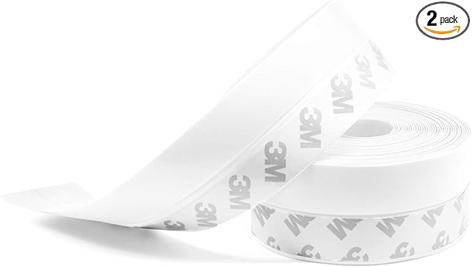 TAROSE Weather Stripping, 33 Feet Weather Seal Strip, Adhesive Silicone Tape (White, 45MM) for Door, Window, Shower Door Draft Stopper
